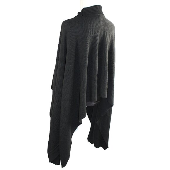 BCBGMaxAzria Asymmetrical Turtleneck Ribbed Poncho, OS (NWT) - Picture 5 of 7
